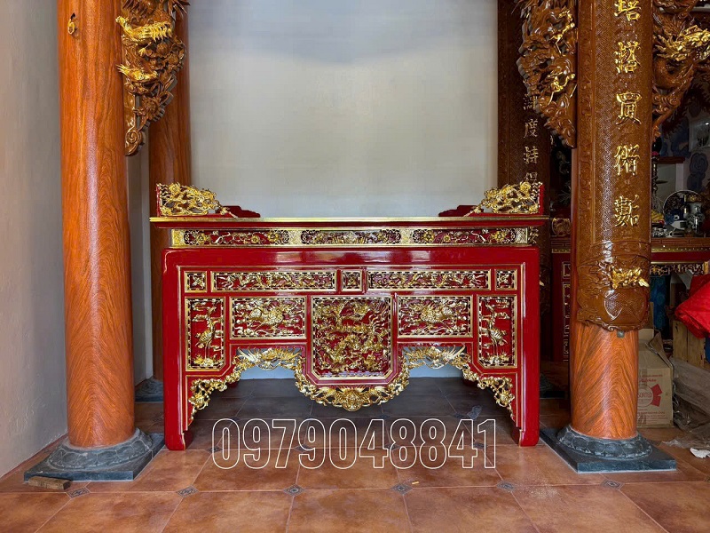 mẫu bàn ô xa hoàn thiện sợn son thếp vàng đẹp sắc nét tại xưởng 